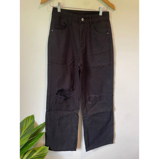 Shein distressed black jeans - size small / 8 - pants bottom - clothing & fashion - jeans - pants women’s apparel
