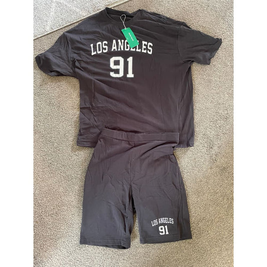 Shein ezwear los angeles top&shorts size l / 12-14 - outfit sets bottom - clothing & fashion - set - shorts - top
