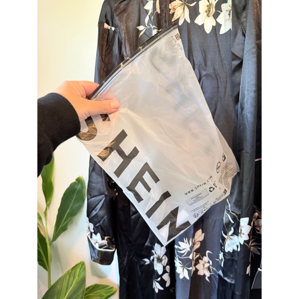 Shein size xxl floral print satin robe – elegant loungewear in luxe satin finish - robes top women’s apparel