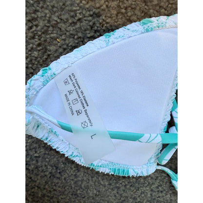 Shein swim size l floral tie back bikini top – summer-ready with adjustable fit - swimwear tops special categories