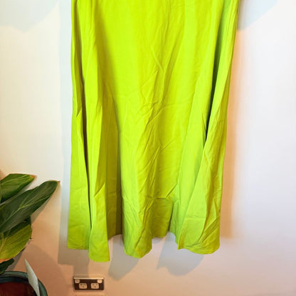 Shein size l lime green puff sleeve midi dress - dresses top women’s apparel