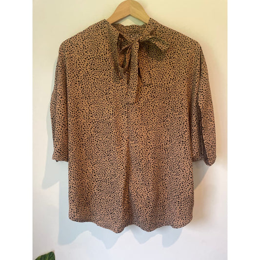 Shein spring dot print blouse short sleeve top size s - clothing tops blouse - clothing & fashion - long sleeve - top