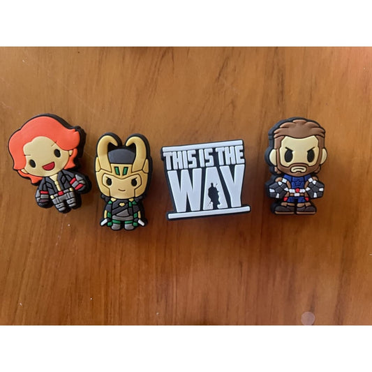 4x comic hero shoe charms - shoe accessories clogs - shoe accessories - shoe charms fashion accessories