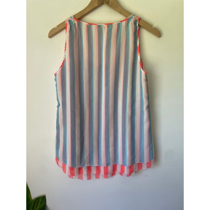 Silvian heach size xs sleeveless top – bold multicolor stripes for effortless style - tank tops condition: used - top