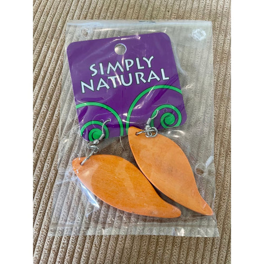 Simply natural wooden leaf earrings - earrings earrings - jewelry fashion accessories