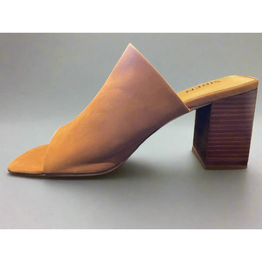Siren size 37 kenny tan nubuck block heel slides rrp $229 - slippers clothing & fashion - slippers women’s shoes