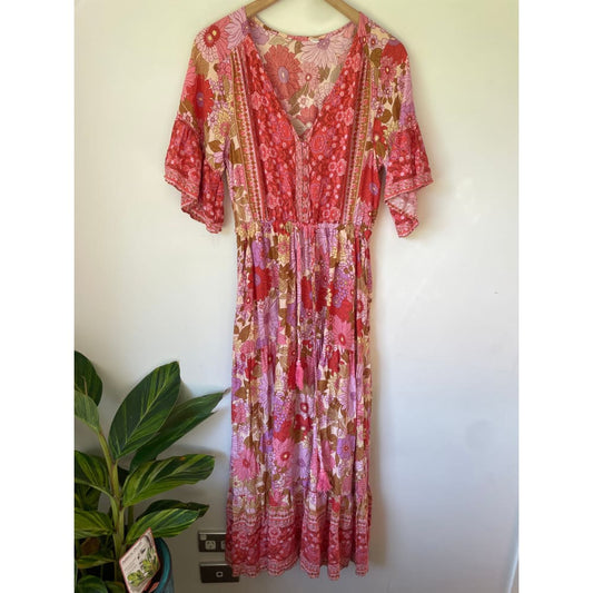 Floral rayon dress – size 10 – brand new cut label - dresses bnew label cut branded clothing - clothing & fashion
