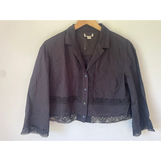 Brand new cut label branded clothing size 10 lace-detail cotton top - blouses blouse - bnew label cut branded clothing