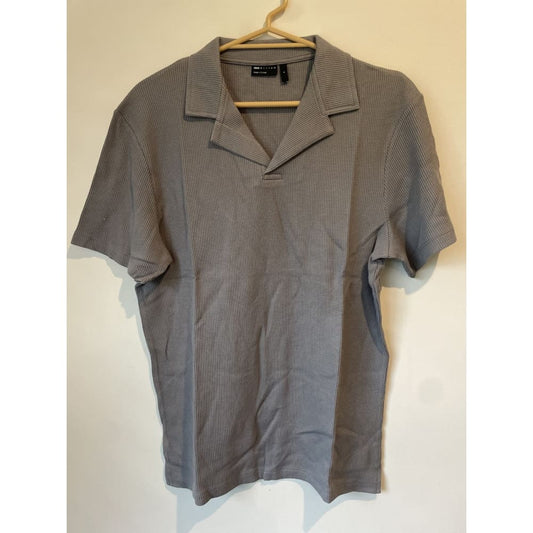 Asos design size s waffle fit polo with revere collar - clothing tops clothing & fashion - men - polo shirt - tops