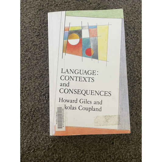 Language: contexts and consequences - howard giles & nikolas coupland - print books book - condition: used - language