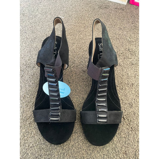 Soft tread by allino - blaine - black suede embellished sandals - sandals clothing & fashion - sandals women’s shoes