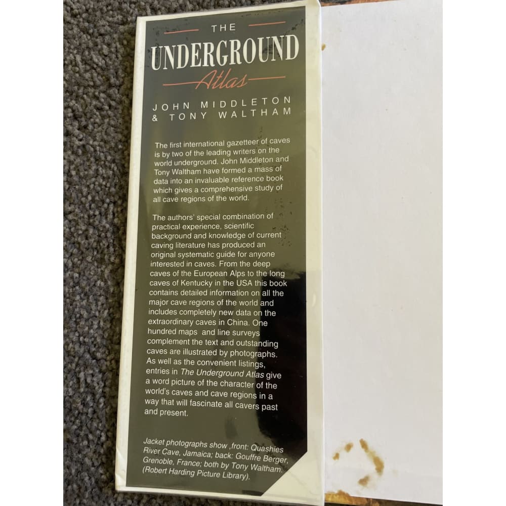 The underground atlas: a gazette of the world’s cave regions - print books book - condition: used - geography printed