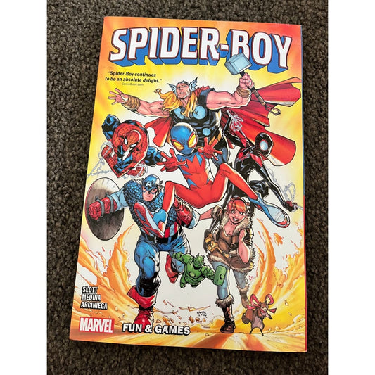 Spider-boy vol. 2: fun & games by dan slott paco medina and jesus aburtov - print books printed media