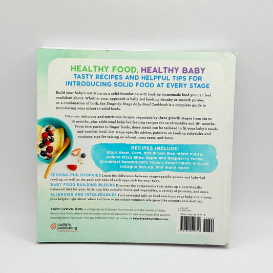 Stage-by-stage baby food cookbook by yaffi lvova rdn - print books condition: used - what’s new printed media