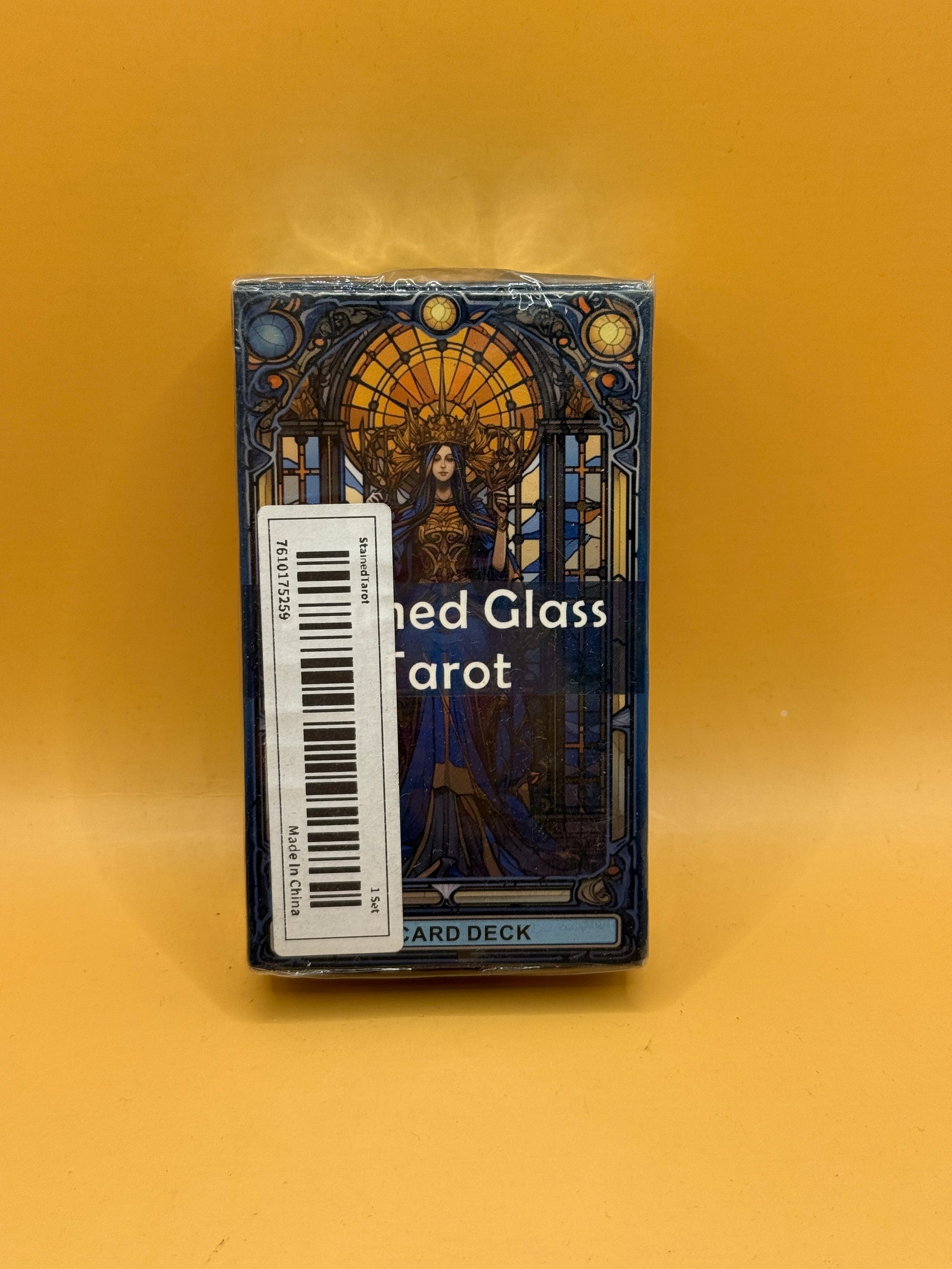 Stained Glass Tarot 78-card deck front packaging