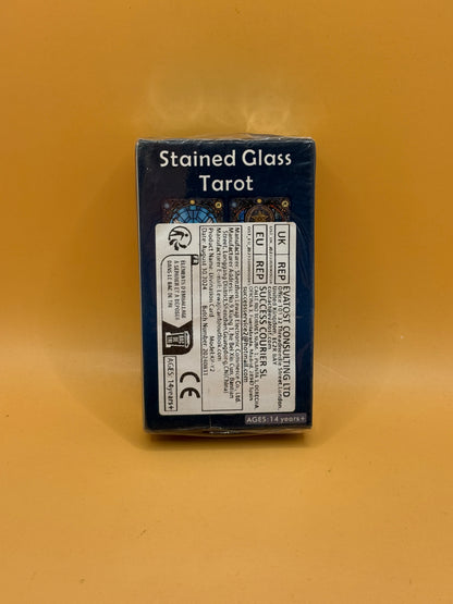 Stained Glass Tarot 78-card deck back packaging