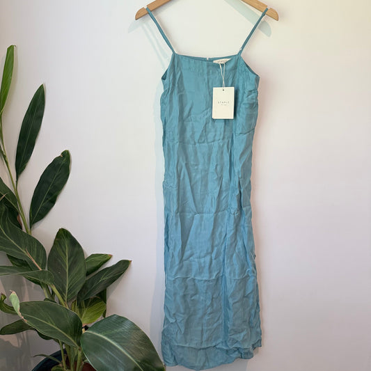 Staple the label size 8 nola duckegg cupro midi slip dress rrp $170.00 - dresses top women’s apparel