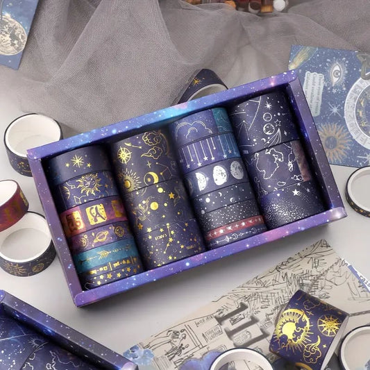 Vast starry night washi tape 20pc set - decorative tape craft - craft supplies crafts