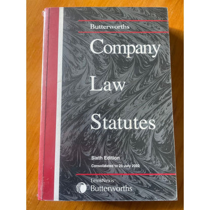 Butterworth’s company law statutes - 6th condition - print books book - condition: used - law - non fiction book