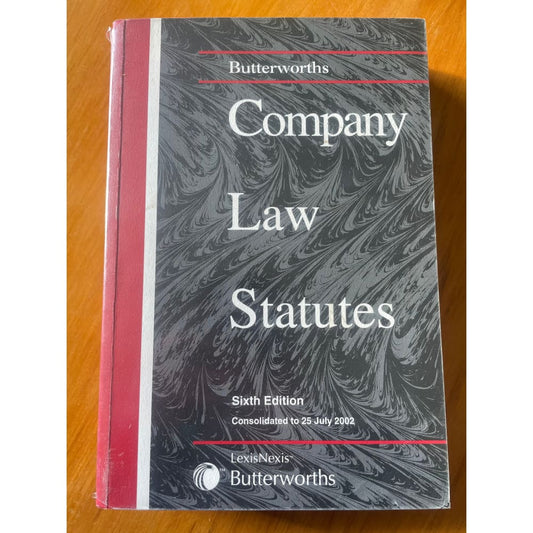 Butterworth’s company law statutes - 6th condition - print books book - condition: used - law - non fiction book