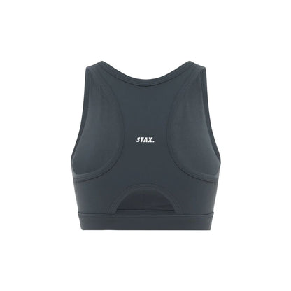 Stax size s blaze crop nandex ™ dark grey - sports bras special categories women’s apparel