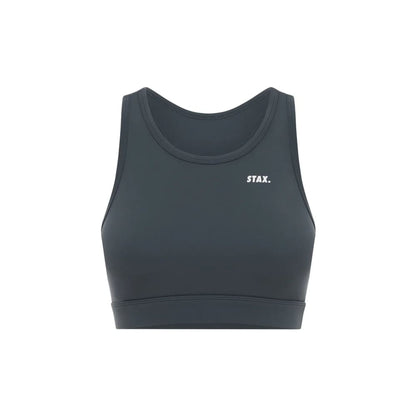 Stax size s blaze crop nandex ™ dark grey - sports bras special categories women’s apparel