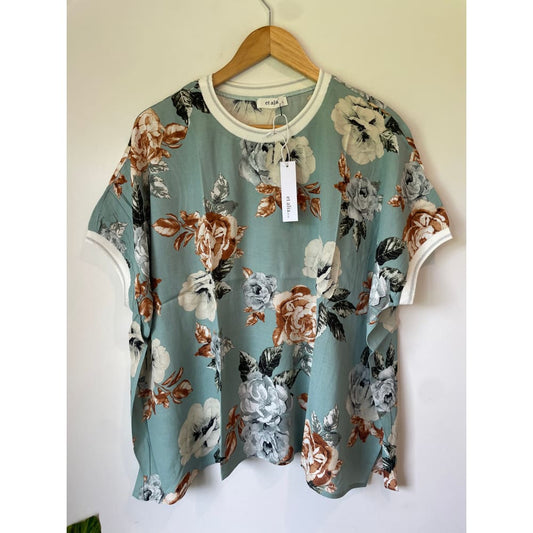 Et alia size xxs stella top in marlowe print - t-shirts blouse - clothing & fashion - designer clearance - top women’s