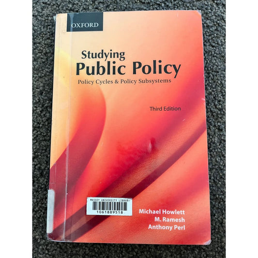 Studying public policy third edition by michael howlett m. Ramesh anthony perl - e-books condition: used printed media