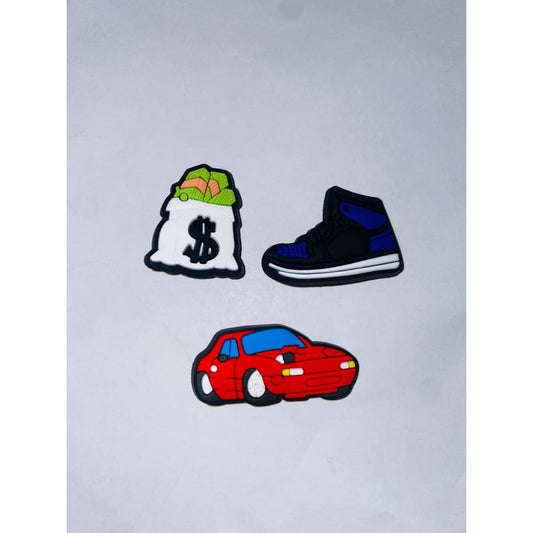 3x stylish and fun shoe charms - shoe accessories clogs - shoe accessories - shoe charms fashion accessories