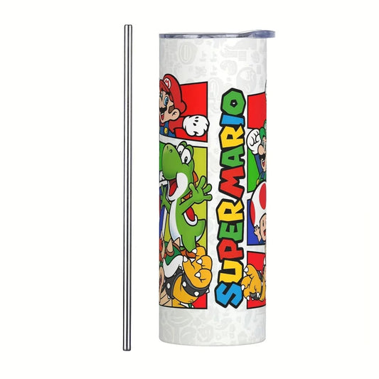 Super mario 20oz stainless steel tumbler with lid & straw - tumblers home&living materials