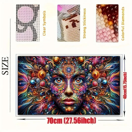 40x70cm psychedellic face diamond art kit - art & craft kits crafts