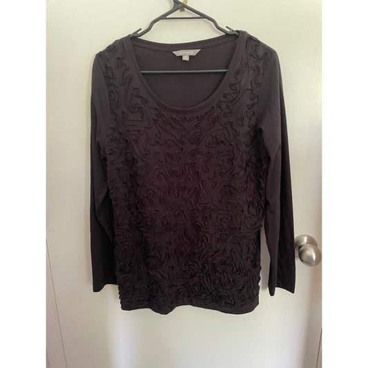 Suzannegrae size m black top with spiral pattern *exc cond* - clothing tops clothing & fashion - condition: used - long