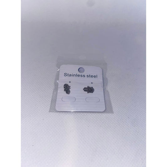 Hamsa Hand Stainless Steel Stud Earrings