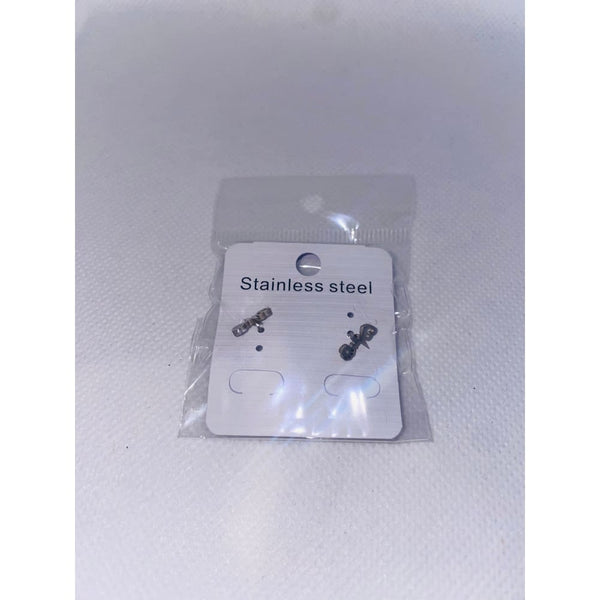Paw and heart stainless steel stud earrings