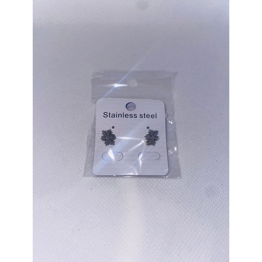 Snowflake stainless steel stud earrings