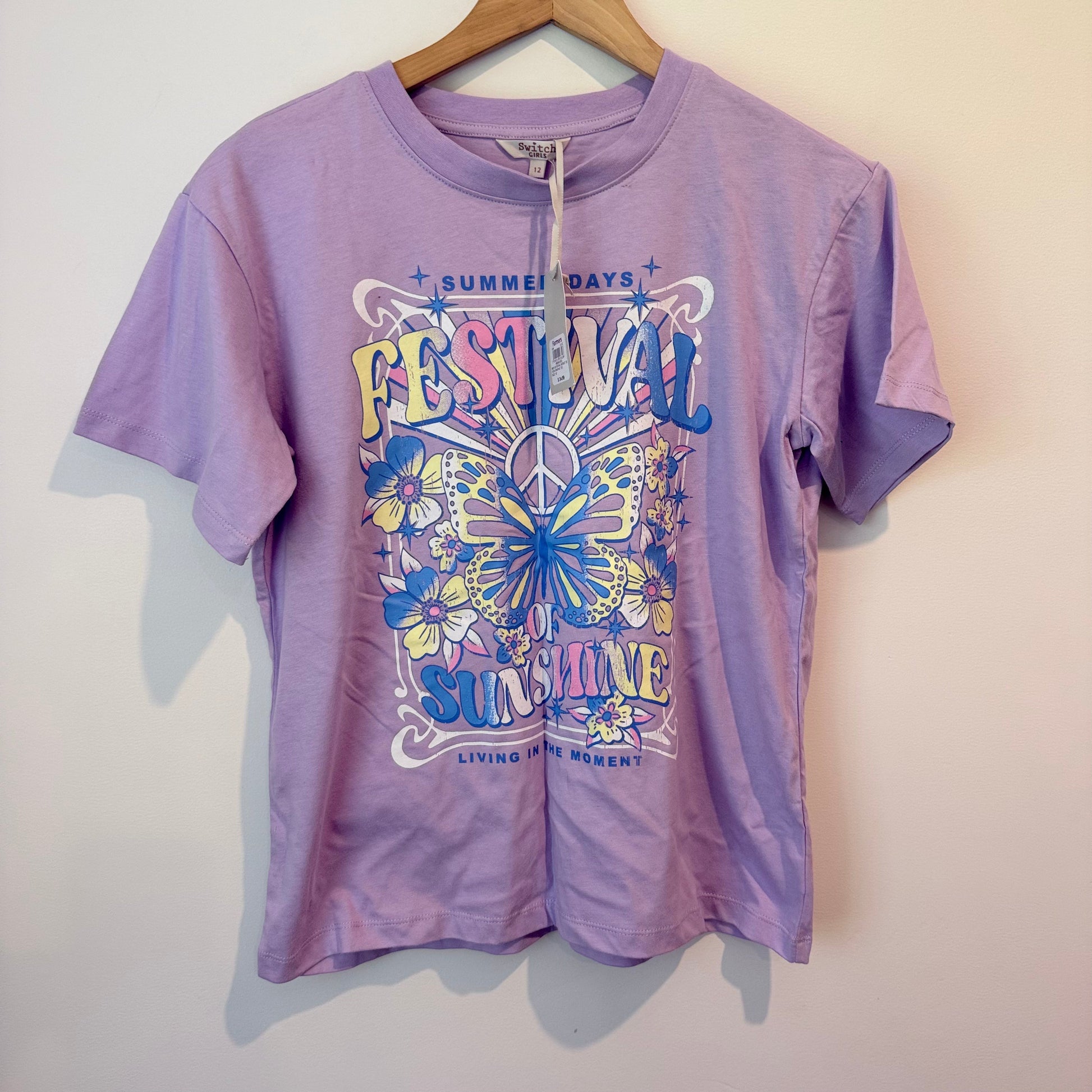 Switch girls size 12 festival oversized graphic tee rrp $24.99 - t-shirts baby clothing