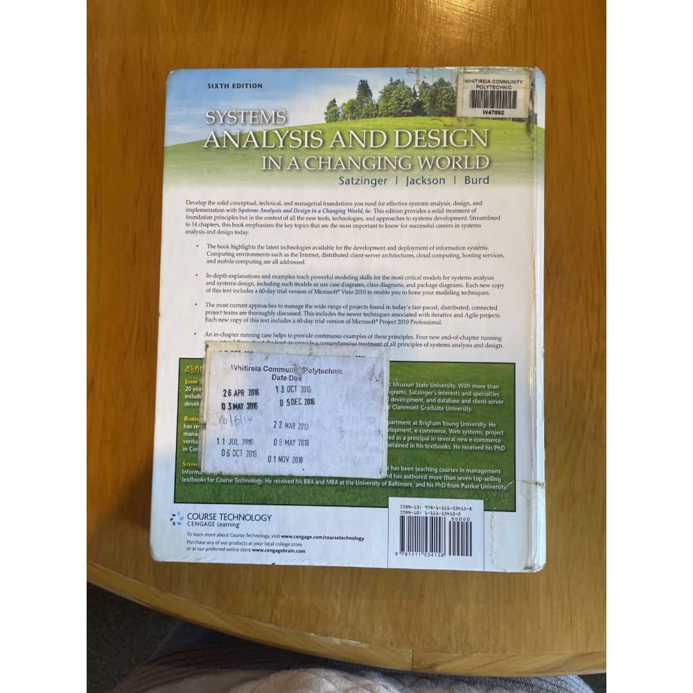 Systems analysis and design in a changing world: sixth edition - print books book - condition: used - technology