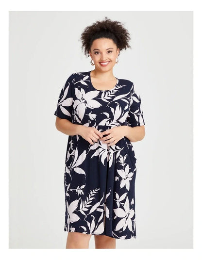 Taking shape everyday floral luna empire dress size 16 - black ecru floral print rrp $149.99 - dresses top women’s