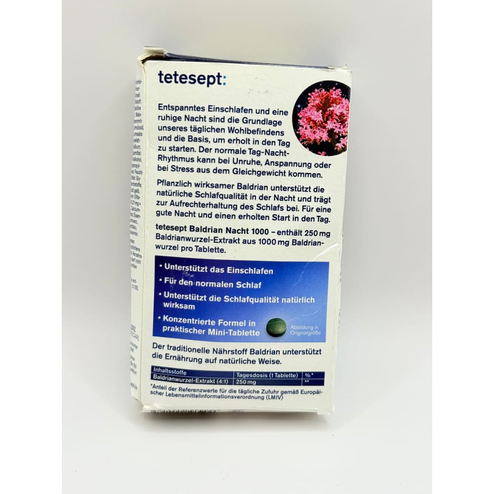 Tetesept valerian night 1000 valerian root extract 40 mini-tablets - herbal supplements health and wellness