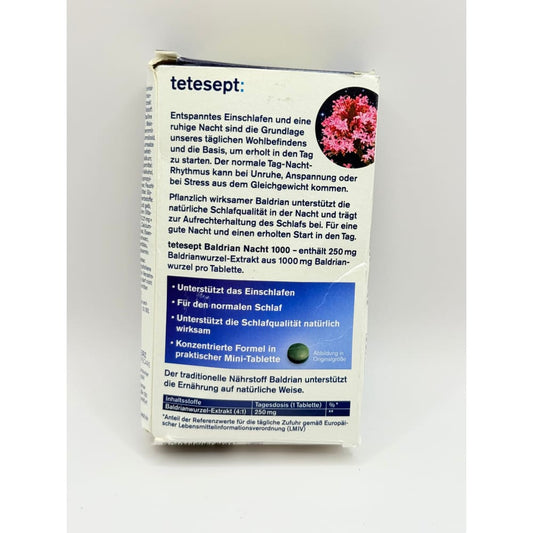 Tetesept valerian night 1000 valerian root extract 40 mini-tablets - herbal supplements health and wellness