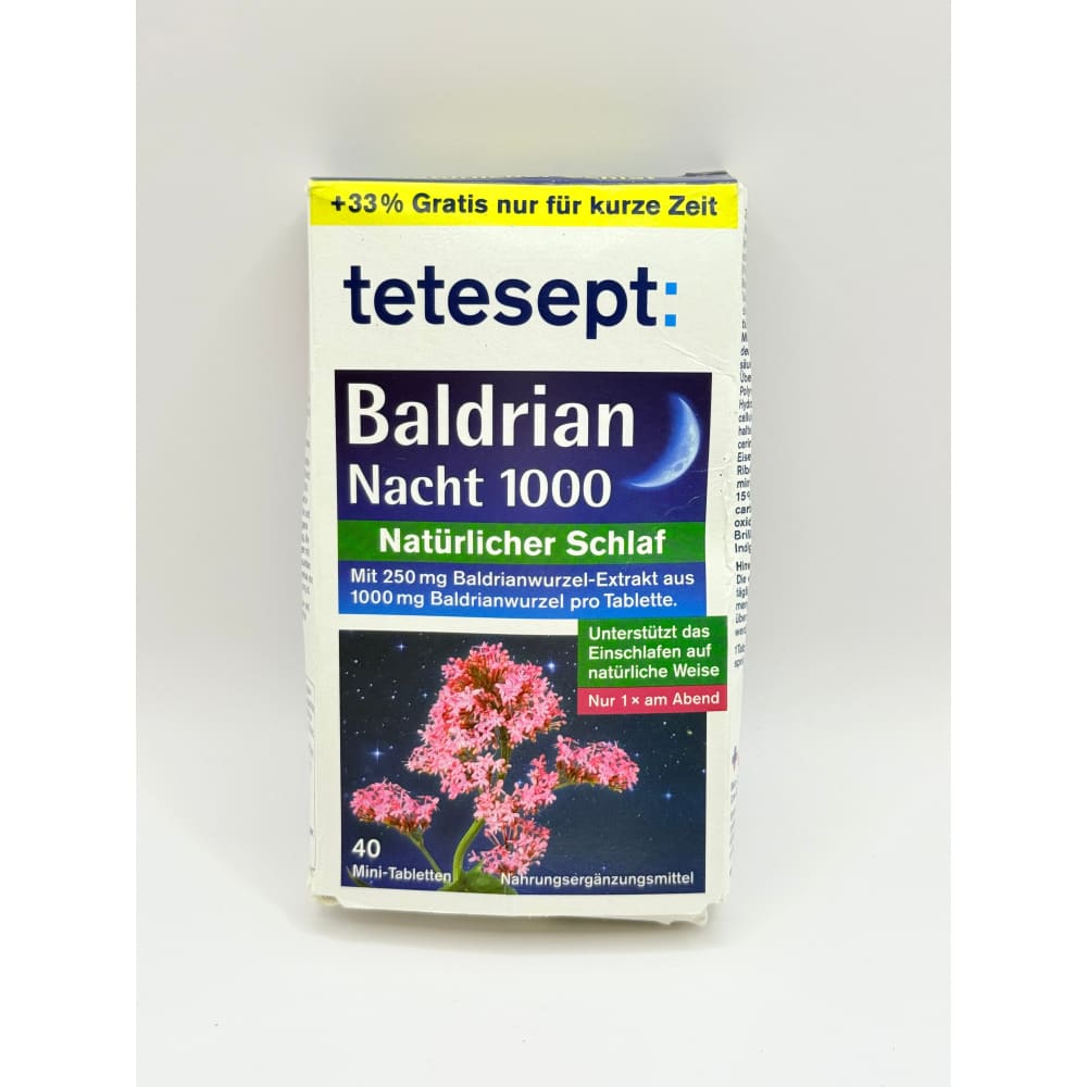 Tetesept valerian night 1000 valerian root extract 40 mini-tablets - herbal supplements health and wellness