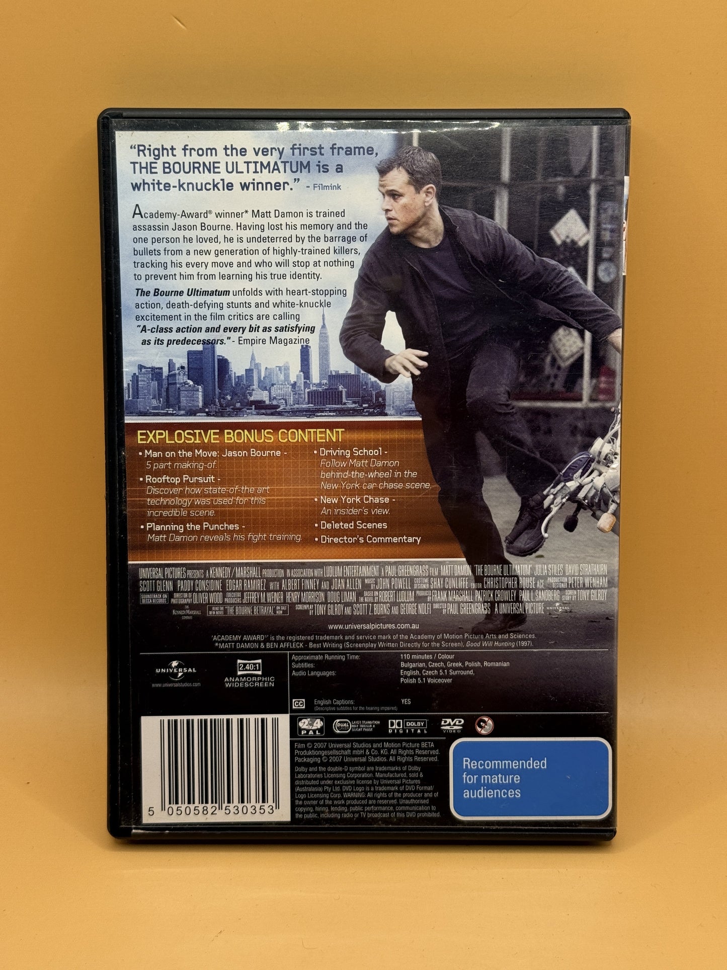 The Bourne Ultimatum DVD back cover