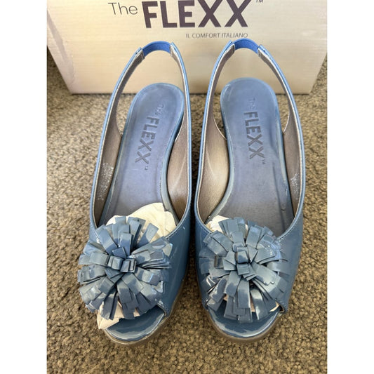 The flexx daylight cobalt patent leather shoes – size eu 37 | bold comfy & stylish - heels women’s shoes