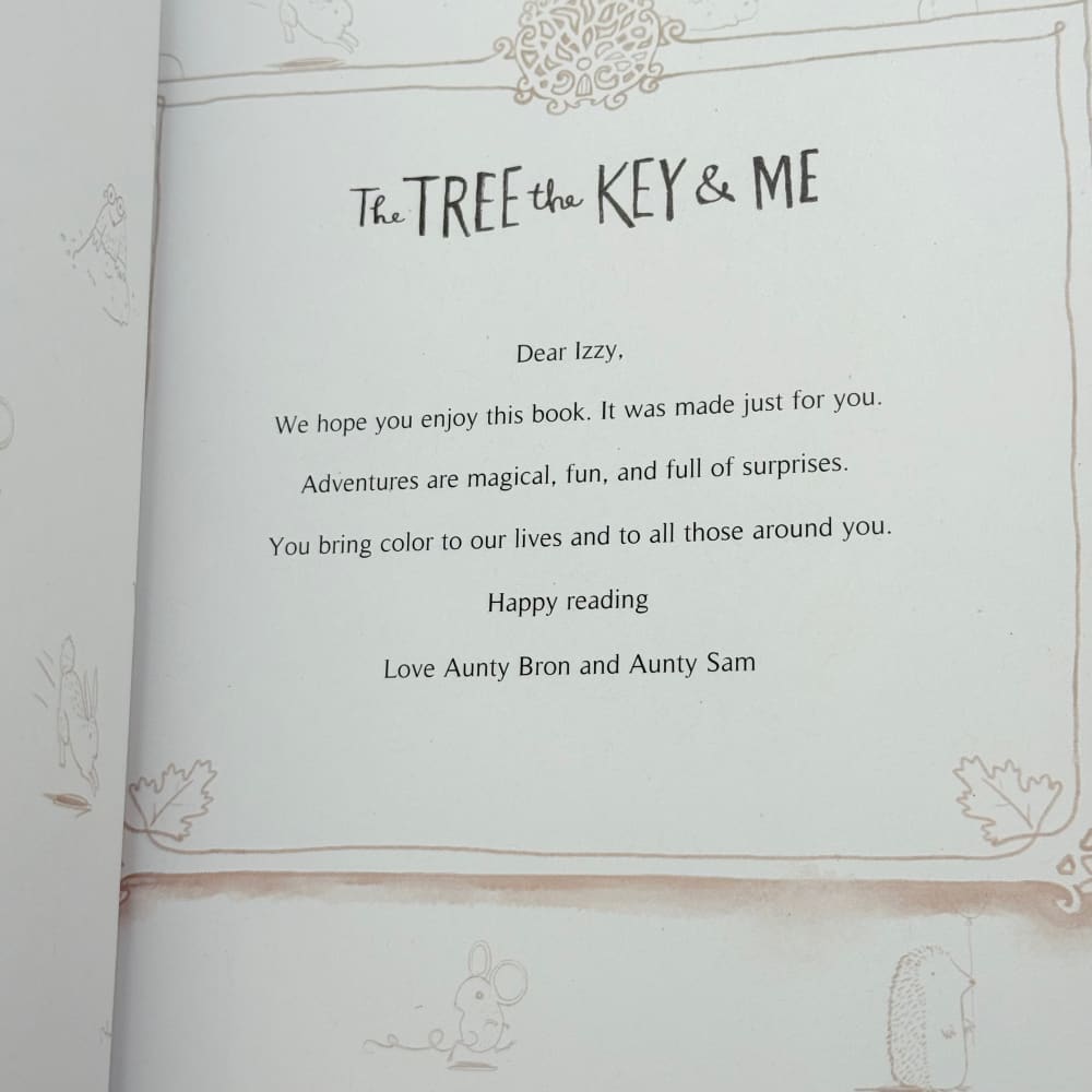 The tree the key & me a story for izzy by madeleine sheen (personalised) - print books printed media