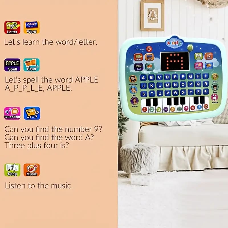Interactive learning touch pad for toddlers - educational toys educational - electronics - gadget toys