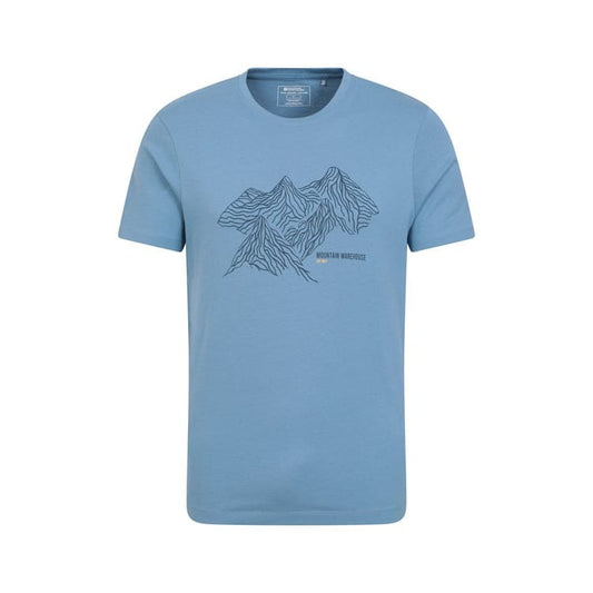 Mountain warehouse size s tonal mountain mens t-shirt - blue - t-shirts tops men’s apparel