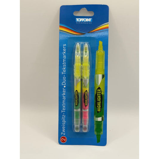2 pack top point dual highlighters - highlighters stationery