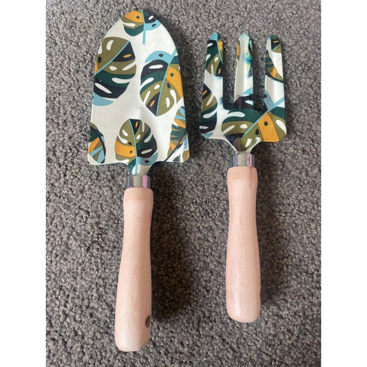 Tropical garden tool set – trowel & rake - gardening trowels home&living materials