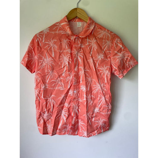 Shein 13-14y tropical palm print button-up shirt - clothing tops baby clothing - clothing & fashion - polo - teen
