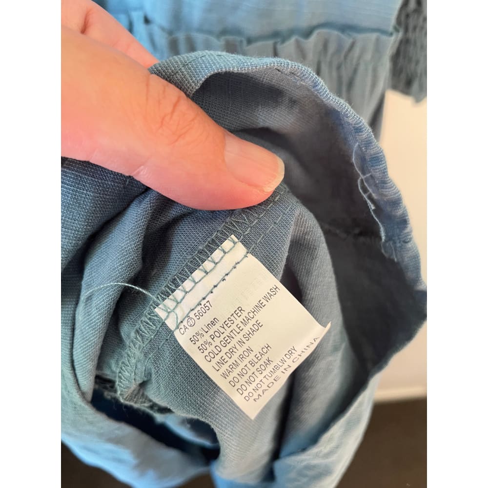 Brand new cut label brand unknown size 12 turquoise linen blend dress - dresses bnew label cut branded clothing